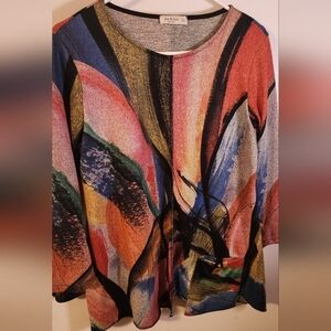 NWOT- Jess & Jane Multicolor Abstract Women's Top Size Small